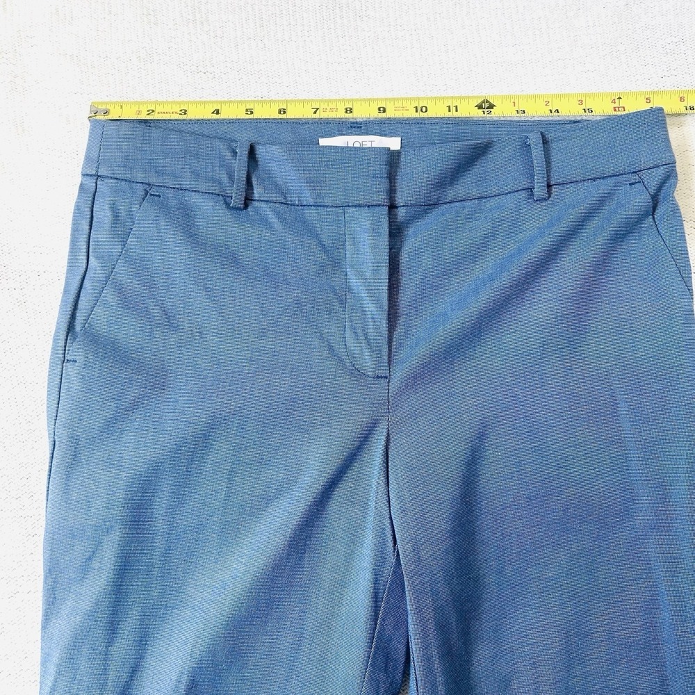 NWT Ann Taylor LOFT Riviera Slim Pants Sz 8 Blue Crop Stretch Office Dressy - Picture 8 of 12